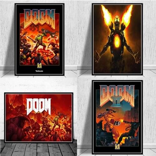 Halo Video Games The Ultimate Doom Classic Canvas Painting Posters and Prints Wall Art Picture for Living Room Decor Cuadros