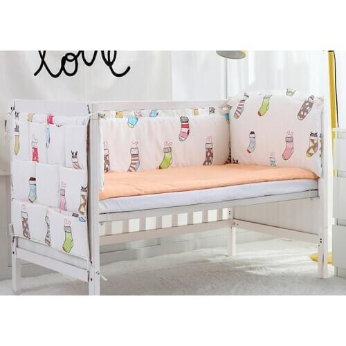 5PCS Cute Baby Bedding Set Cotton Baby Crib Sets kit de berço crib bedding set cot sheets cuna crib bumper,(4bumper+sheet)