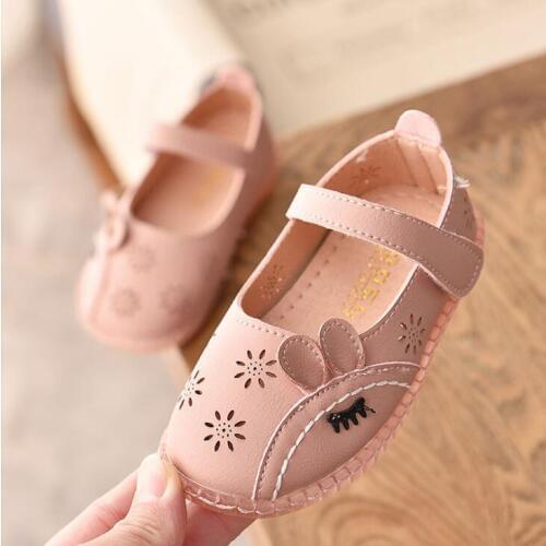 Summer Pu Leather Children Sandals For Girls Hollow Out Soft Kids Sandals Heart-Shaped Girl Princess Shoes