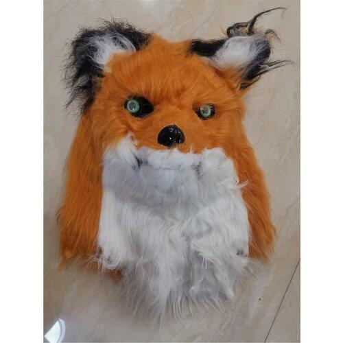 Halloween Open Mouth Fox Animal Mask Costume Make-up Dance Cute Cartoon Funny Props