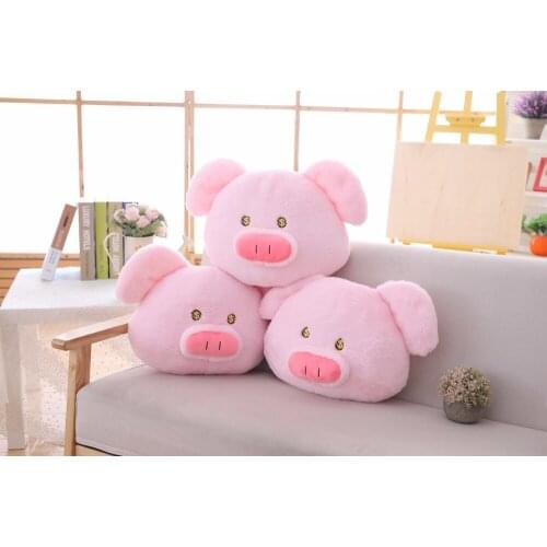 Cute plush 35cm pink Pig head Favorite stuffed soft Baby soothing doll Pillow good quality Bed decoration christmas gift for kid