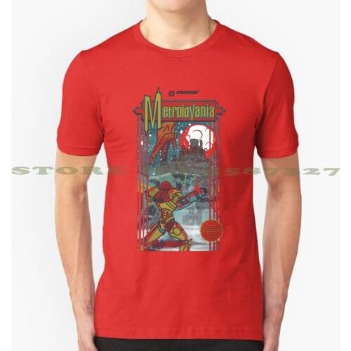 Metroidvania Fashion Vintage Tshirt T Shirts Samus Samus Aran Metroid Bounty Hunter Castlevania Videogame Cover Retro