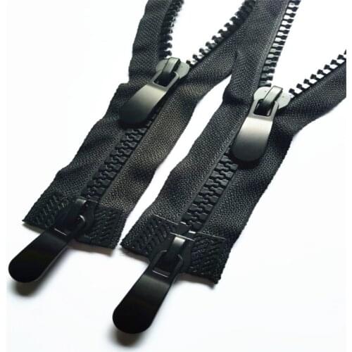 5pcs 10# 60cm-120cm Double head Resin Zippers Double Slider Single Puller Open-end Auto Lock Long Zip for Jacket