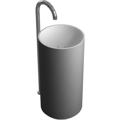 Corian Bathroom Pedestal Wash Basin Freestanding Solid Surface Matt Hand Sink Cloakroom Vanity Wash Sink RS38235-1