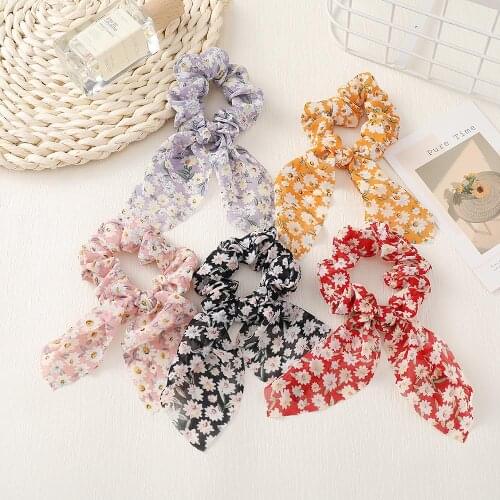 New Polka Dot Bowknot Elastic Hair Bands for Women Girls Scrunchies Headband Hair Ties Ponytail Holder Hair Accessories