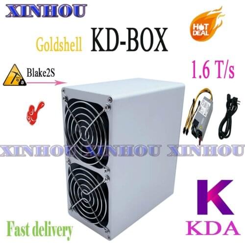 New Goldshell KD-BOX 1.6T/s Blake2S KDA ASIC miner with PSU better than KD5 KD2 CK-BOX LB-BOX Mini-DOGE Antminer S9K WhatsMiner