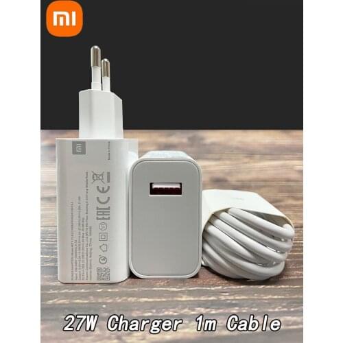 Original Xiaomi 27W turbo Fast Charger EU QC 4.0 type c cable for Poco X2 Redmi K30 K20 Mi 9T 10X Mi 10 Lite Black Shark 2 Pro