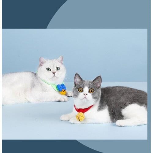 Pet collar knitted cat bell collar collar hand-woven dog bow tie pet supplies