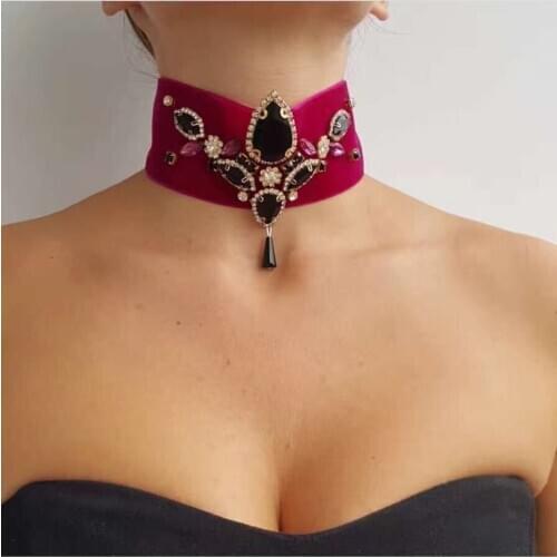 The necklace of Rhinestone Luxury restoring ancient ways and simple element is set the necklace of wool and wool