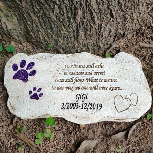 Personalized Dog Memorial Stones Paw Print Pet Memorial Stones For Grave Marker Outdoor Tombstone Or Indoor Display Pet Gift
