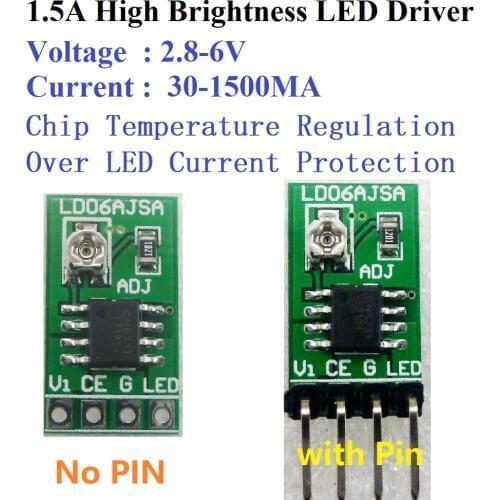 DC 3-6V 30-1500mA Adjustable LED Driver PWM Controller DC-DC Constant Current Converter