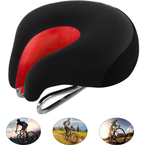 MTB Bicycle Saddle Seat PVC Eco-friendly Leather Cushion Road Bike No Nose Seat Damping Comfortable Bike Cycling Accessories