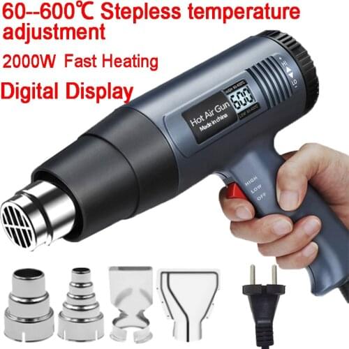 220V Heat Gun 2000W Variable Advanced Electric Hot Air Gun Advanced Hot Air Gun Temperatures Adjustable Electric Heat Gun