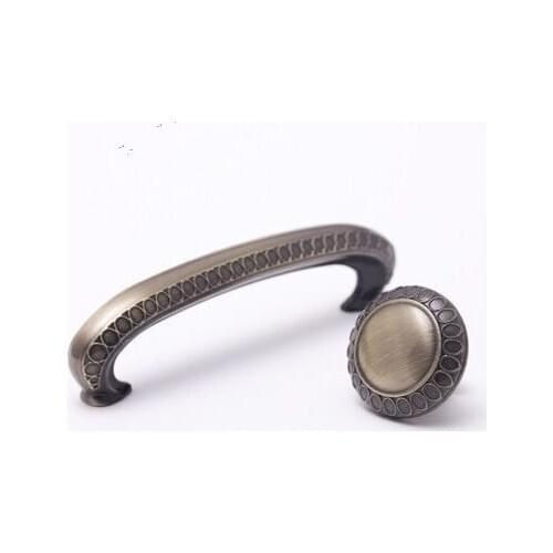 96mm Vintage furniture hardware handles bronze drawer dresser pull knob antique brass cupboard kitchen cabinet door handle ABH