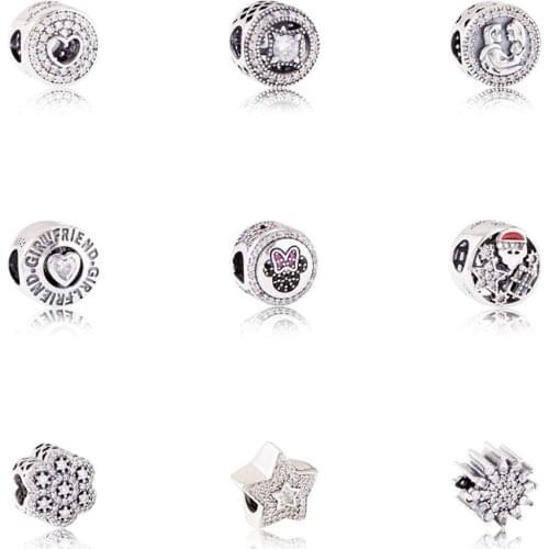 2018 New Bead Charm Authentic 925 Sterling Silver Fit Original Pandora Charms Bracelet Women Jewelry gift JF600055-63