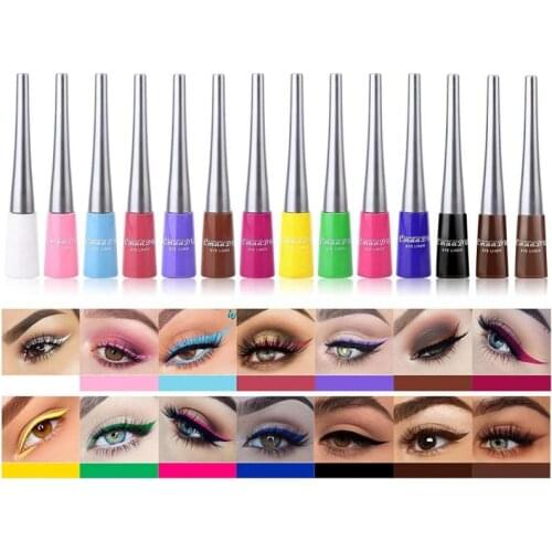 14PCS Liquid Eyeliner Color Matte Quick-drying Natural Long Lasting Non-smudge Waterproof Eye Shadow Eye Makeup Cosmetic TSLM1