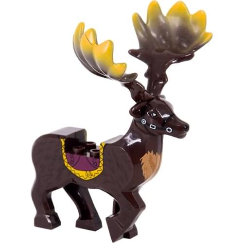 Animals Horse White & Black & Brown Hobbited Mount Saddle Wolf Model Building Blocks LOTR Bricks Medieval Toys For Children