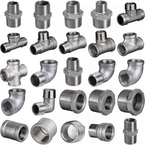 1/2" 3/4" G1 Stainless Steel SS304 Variable Diameter Internal and External Wire Female-Male Fuel Street Threaded Pipe Fittings F