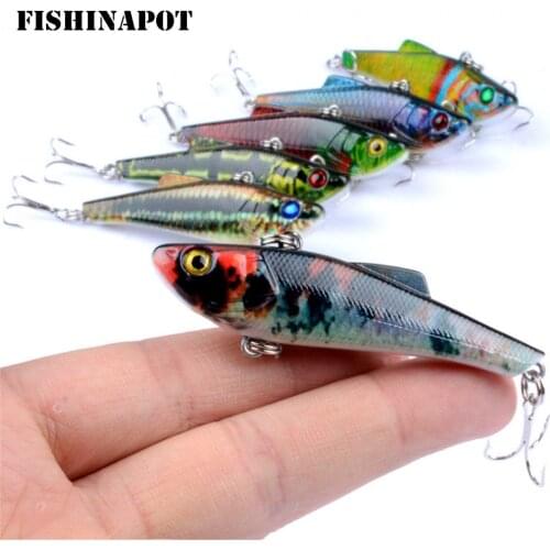 1PCS 7cm 6.6g VIB Fishing Lures Bionic 3D Eyes Fishing Hard Bait Vibration Lure Wobblers Crankbait Isca Artificial Tackle