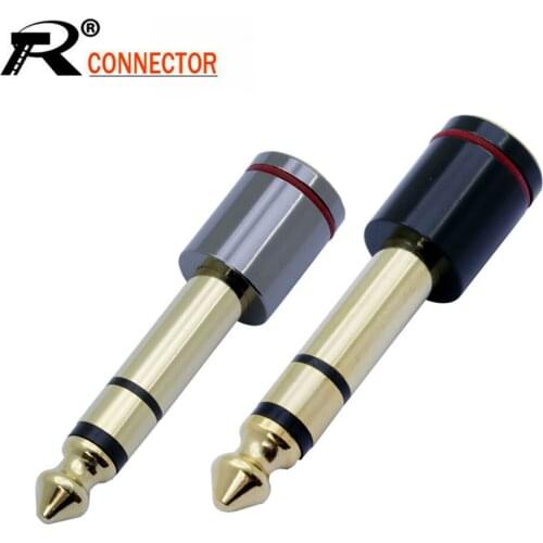 10PCS/Lot 3 Pole Stereo 6.35mm Male to 3.5mm Female Stereo Adatper TRS Microphone Headphone Jack Adapter R Connectors Wholesales