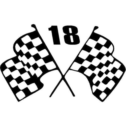 15.2CM*9.4CM Racing Flags - 18 Race Car Fun Sticker Finish Line Sports Car Stickers Car Styling Accessories Black Sliver C8-0576