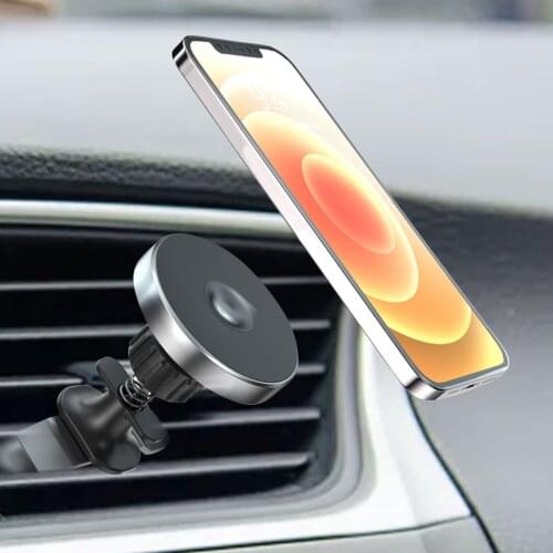 15W Car Magnetic Wireless Charger 360 Degree Rotation For IPhone12 IPhone 12 Mini Pro Max Aluminum Alloy Qi Wireless Charging