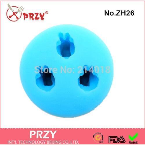 3 rabbit modelling fondant molds wholesale chocolate silicon mold fondant Cake decoration mold No.Zh26