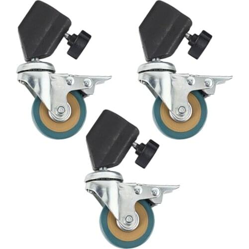 3PCS 22mm Photo Studio Universal Caster Wheel Tripod Pulley Heavy Duty for Light Stands/Studio Boom