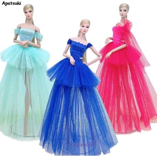 3pcs/lot Fashion Clothes For Barbie Doll Dresses Costume Multi-layer Party Gown Outfits For 1/6 BJD Dolls Accessories Kids Toys