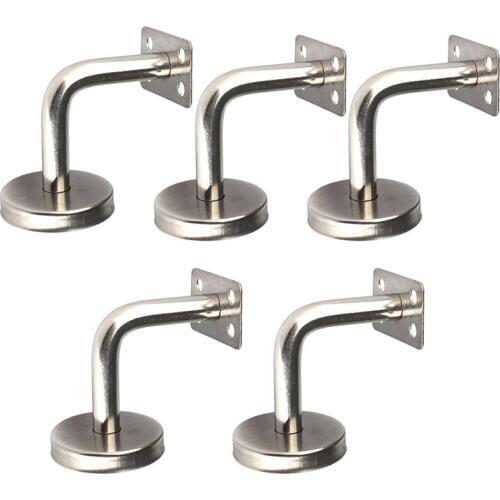 5pcs Stainless Steel Handrail Brackets Wall Mount Display Stairs Wood Metal Railing Supporter Furniture Bracket