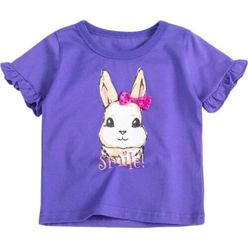 Bambino New Year 2021Tshirt for Girls Rabbit Summer Children Tops 2-7Years Little Kids Clothing Baby Costume Pure Cotton Shirt