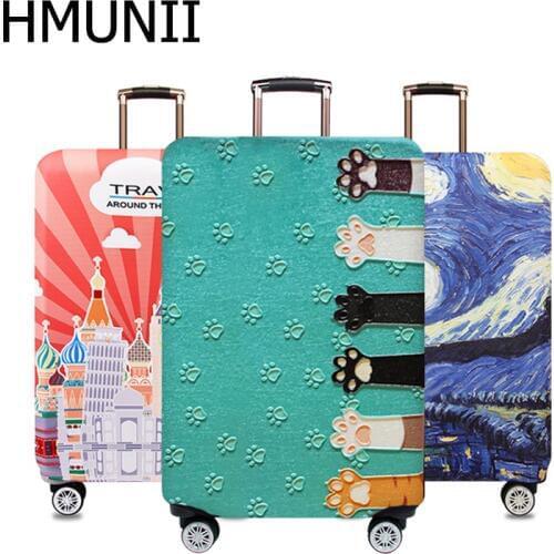 HMUNII World Map Design Luggage Protective Cover Travel Suitcase Cover Elastic Dust Cases For 18 to 32 Inches Travel Accessories