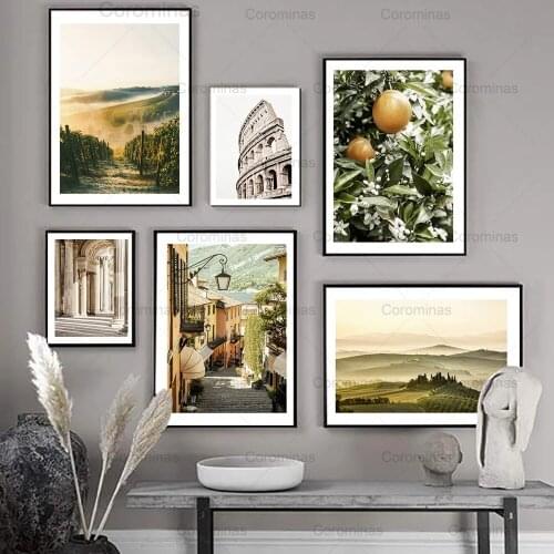 Mediterranean Kitchen Decoration Landscape Wall Art Canvas Painting Nordic Hd Posters and Prints Italy Picture Dining Room Decor