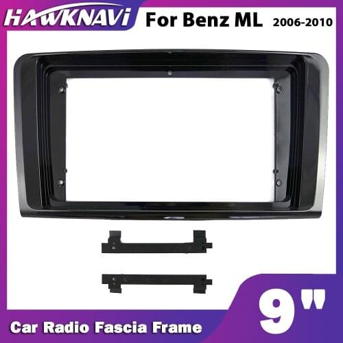 For Benz ML 2006-2010 9" 2 Double Two Din Car Audio Headunit Stereo Fascia Panel Dash Mounting Frame Accessory Trim Kit Face