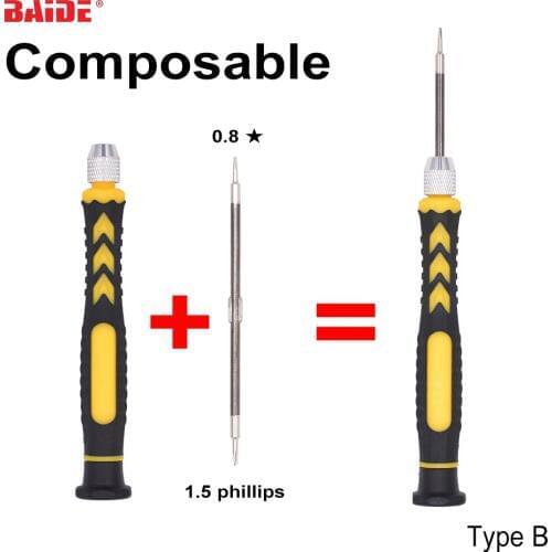 Double Head 2 in 1 Combination Screw driver 0.8 Pentalobe 5 Point Star 1.5 Phillips Screwdrver for iPhone Repair 500pcs/lot