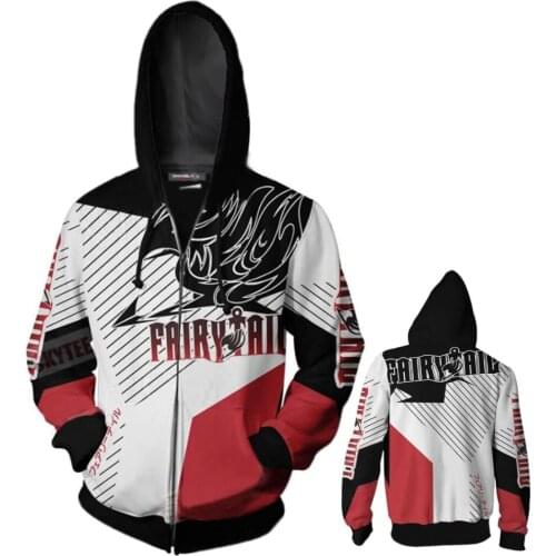 Fairy Tail Natsu 3D Print Hoodies Sweatshirts Cosplay Costumes Hooded Casual Coat Streetwear