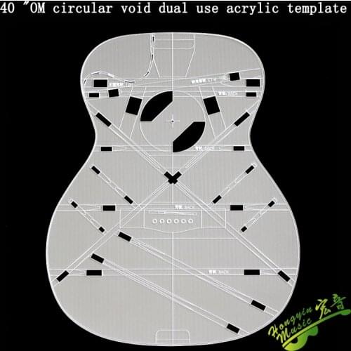 OM Type 40Inch Acoustic Guitar Acrylic Transparent Acrylic Template Sound Beam Hole Code Location Guitar Making Molds