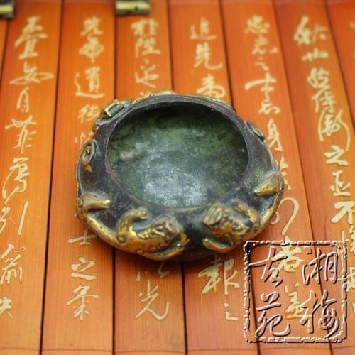 Exquisite Chinese Antique collection Three dragons Pen Wash / Jar