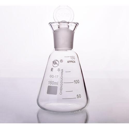 Lodine flask with ground-in glass stopper 150ml,Erlenmeyer flask with tick mark,Iodine volumetric flask,Triangular flask