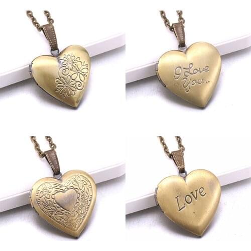 Memory Photo Pendant Jewelry Heart shape Photo Locket Necklace Fashion Women Romantic Accessories Photo Box Jewelry