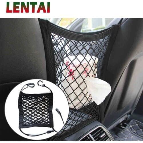 LENTAI 1PC Car storage net pocket Auto seat Phone bag For Citroen C4 Hyundai Solaris I30 VW Polo T5 Ford Fiesta Fusion Mustang