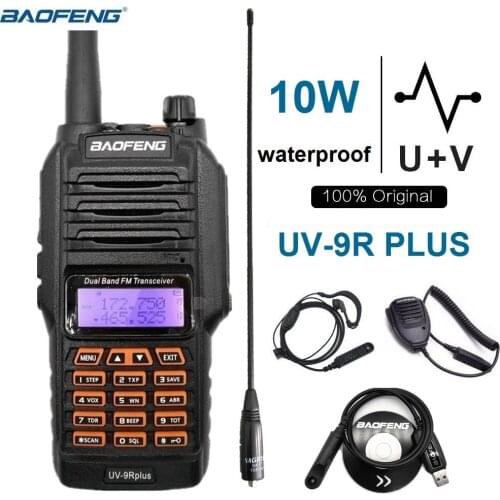 10W Walkie Talkie Waterproof BAOFENG UV-9R PLUS VHF UHF Portable CB Radio Station Two Way Radio Scanner Ham Transceiver uv9r