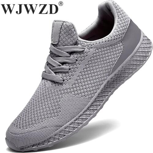 Summer Mesh Men Casual Shoes Breathable Wear-resistant Sneakers Men Lace-up Knitted Mens Trainers Non-slip Walking Running Shoes