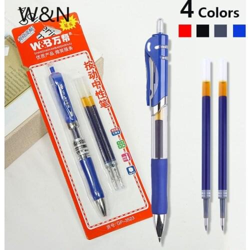3pcs/lot Big Capacity Gel Pen Set 0.5mm Blue/Black/Red Replaceable Refill Pen Press Ballpoint Pen Writing School Office Supplies