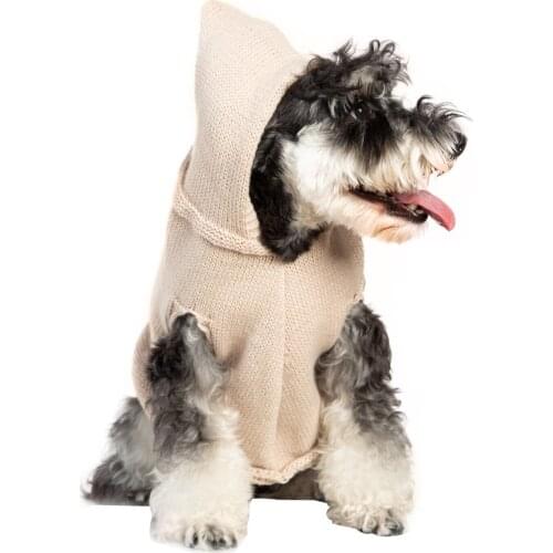 Solid Color Pet Hooded Sweatshirt Warm Cat Clothes Dog Wool Coat Puppy Clothes Autumn and Winter Apparel Clothing for Chihuahua