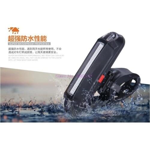 By DHL 100pcs Newly Rear Bike Light Taillight Safety Warning USB Rechargeable Bicycle Tail Comet LED Lamp