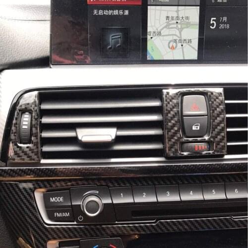 Carbon Fiber Interior Center Air Conditioning Outlet Vent Frame Cover Trim for BMW 3 F30 3GT F34 2013-2018