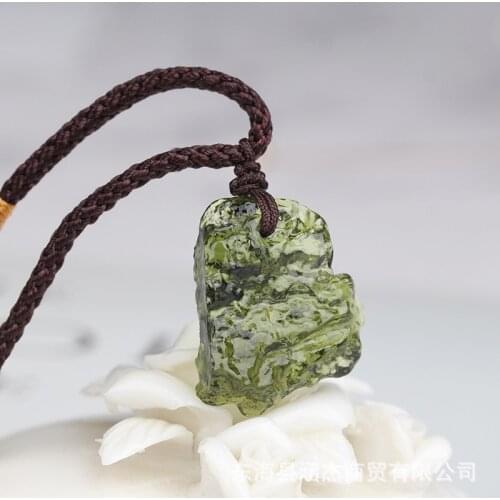 3-22g Raw Moldavite Crystal Necklace "the Stone of Transformation"-Green Tektite Healing Stones Jewelry Genuine Meteorite RJ39F