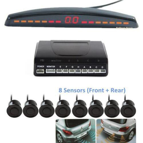 YYZSDYJQ Parking sensors Car 8 sensors 22mm Backup radar detector 4 front 4 Back parktronics System Automobiles assistance