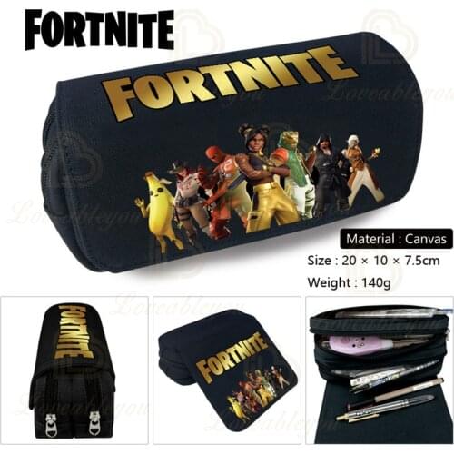 Fortnite Trousse Large Capacity Waterproof Velcro Pencil Case Student Black Estuche Stationery School Pennenzak Supplies